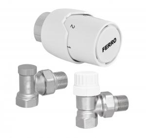 Komplet termostatyczny kątowy 1/2