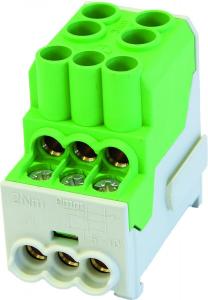 SIMET SDB 100 Blok rozdzielczy - dystrybucyjny Al/Cu 80010 SIMBLOCK zielony