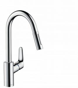 Bateria kuchenna Hansgrohe Focus jednouchwytowa z wyciąganą wylewką 3181500
