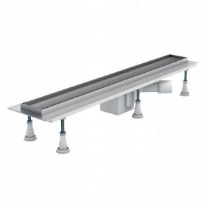 Odpływ liniowy STANDARD - SET z rusztem do zabudowy płytkami 100x8x9,5. ZES