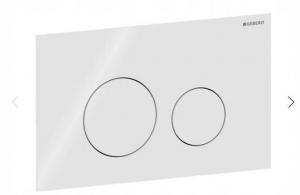 Przycisk uruchamiający Geberit Sigma40, przedni, szkło białe, okrągły