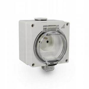 Gniazdo hermetyczne natynkowe 2P+Z, 16A, 250V, GHN, IP66 z uchylną transpar