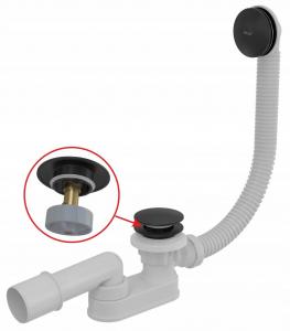 ALCADRAIN Syfon wannowy ALCA z korkiem clik-clak czarny-mat