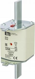 ETI Wkładka topikowa przemysłowa zwłoczna KOMBI NH3C GG 125A/500V