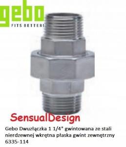 Dwuzłączka gwintowana ze stali nierdzewnej wkrętna płaska gwint zewnętrzny