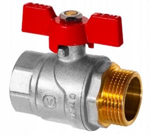 Kurek kulowy OMAX DN25-PN30-MAl (F/M) z dławikiem z motylkiem aluminiowym (