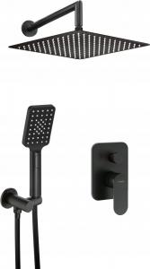 DEANTE Zestaw podtynkowy Alpinia, nero, z głowicą natryskową