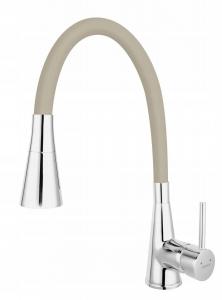 FERRO Bateria zlewozmywakowa Zumba II beżowa wylewka 2-Funkcyjna, chrom