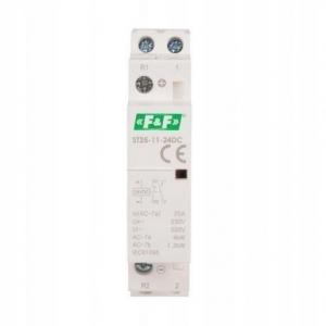 F&F Stycznik modułowy na szynę, styki 1×NO+1×NC, 25A, 24V DC