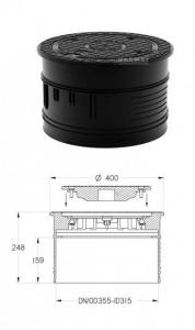 Pokrywa polipropylenowa teleskopowa klasa A15 (1,5t) DN 315mm, szczelna z k