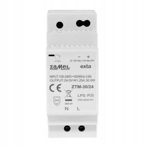 Zasilacz impulsowy montowany na szynie TH-35 (DIN), 30W, 24V DC ZTM-30/24