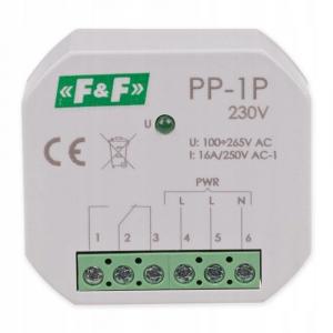F&F Przekaźnik elektromagnetyczny, 1P 16A, montaż podtynkowy,U=230V PP-1P