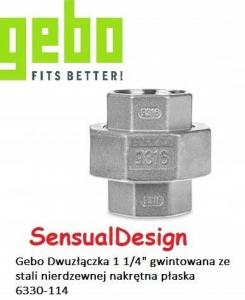 Dwuzłączka gwintowana ze stali nierdzewnej nakrętna płaska 1 1/4