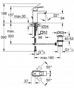GROHE Bateria umywalkowa Grohe EuroCube jednouchwytowa, rozmiar S, chrom