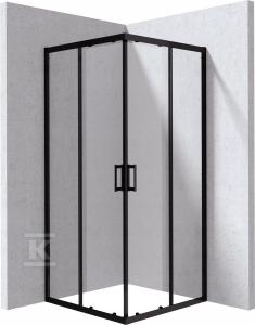 Kabina Onnline New kwadratowa, profil nero, szkło transparentne 90x195cm
