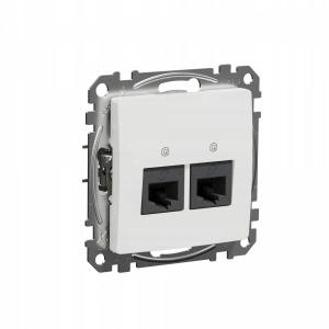 SCHNEIDER ELECTRIC Gniazdo komputerowe 2xRJ45 kat.6 UTP, biały SEDNA DESIGN