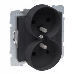 Gniazdo 2X2P+Z z przesłoną - 16 A - 250 V~ - zaciski automatyczne - możliwo