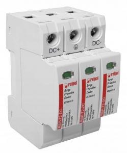 Ogranicznik przepięć typ T2, 3 bieguny, 1000 V DC, Imax: 40kA, In: 20kA (8/