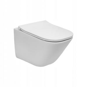 Miska WC podwieszana Rimless Square Compacto z deską wolnoopadającą slim