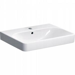 Umywalka Smyle Square B60 cm, H16.5 cm, T48 cm, z przelewem, z otworem na b