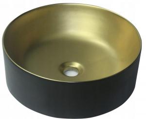 INVENA UMYWALKA NABLATOWA KOS INVENA TREND 42 CM, OKRĄGŁA CZARNO ZŁOTA