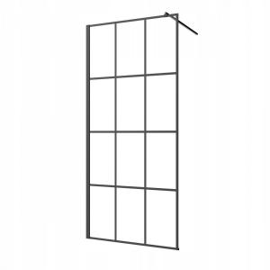 INVENA KABINA WALK-IN II 110X200CM GEOMETRYCZNA 8MM SHINY-GLASS CZARNY