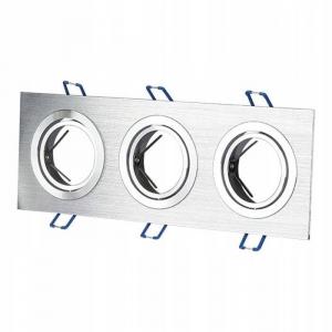 V-TAC Oprawa puntkowa VT-784 3xGU10 kwadratowa polerowane aluminium
