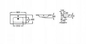 ROCA Umywalka meblowa VICTORIA UNIK 80x46 cm