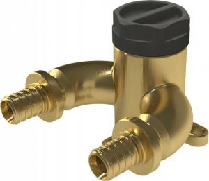 Kolano ścienne mosiężne z uszami typu U GW ultraLINE - 20 Rp1/2 L = 41 mm