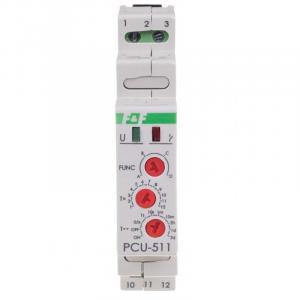 Przekaźnik czasowy PCU-511 wielofunkcyjny, styki:1P , U=230V, I=10A, 1 modu